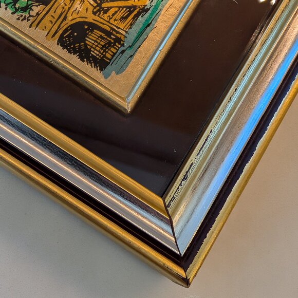 Vintage Italian Gold Leaf Picture of the Country Side - Picture 2 of 7